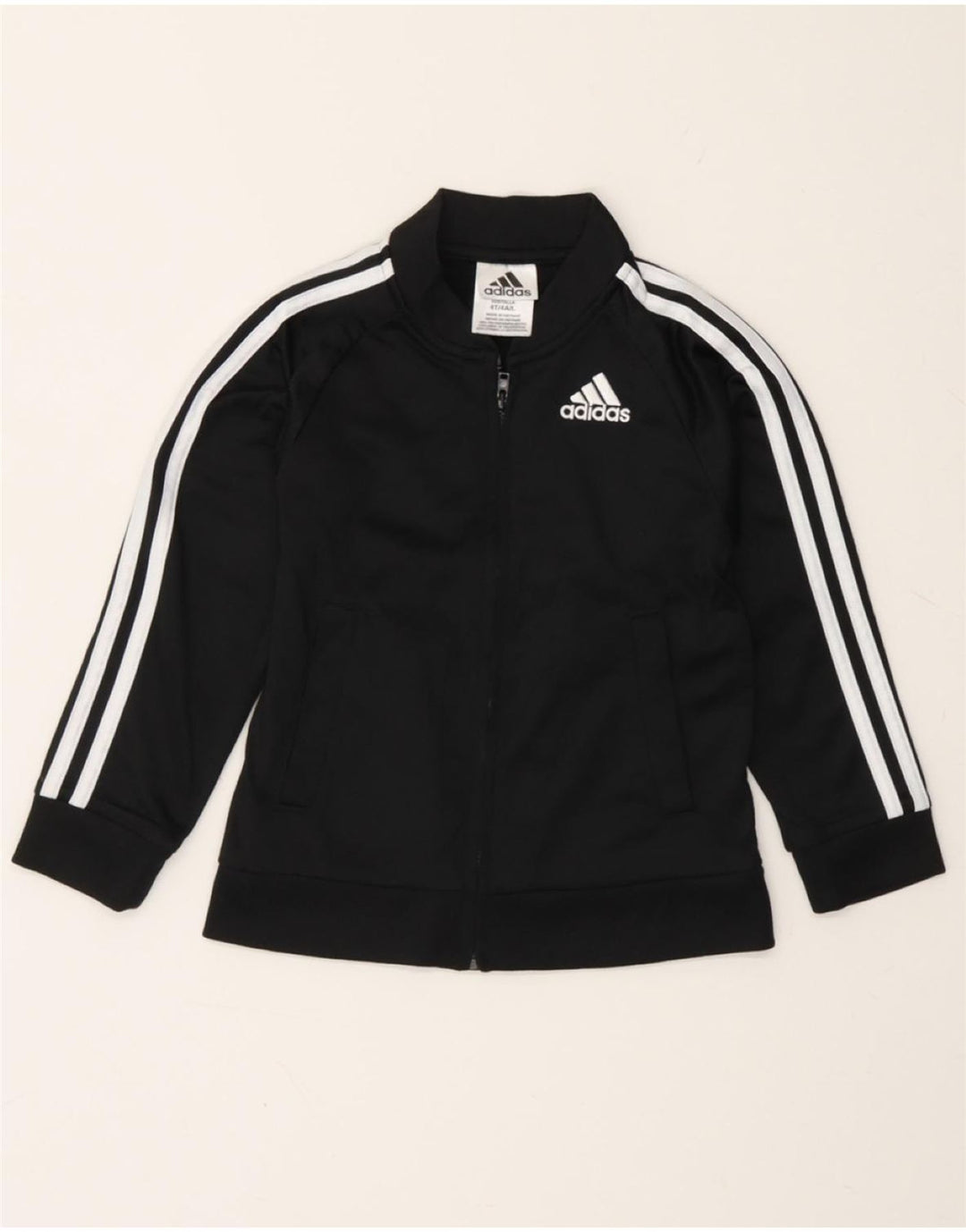ADIDAS Boys Tracksuit Top Jacket 3-4 Years Black Polyester Vintage Adidas and Second-Hand Adidas from Messina Hembry 