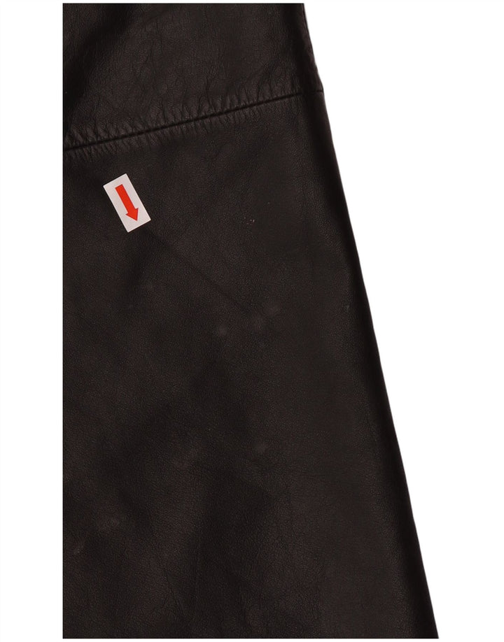 CHALICE Højtaljet lædernederdel til kvinder UK 8 Lille W24 sort læder