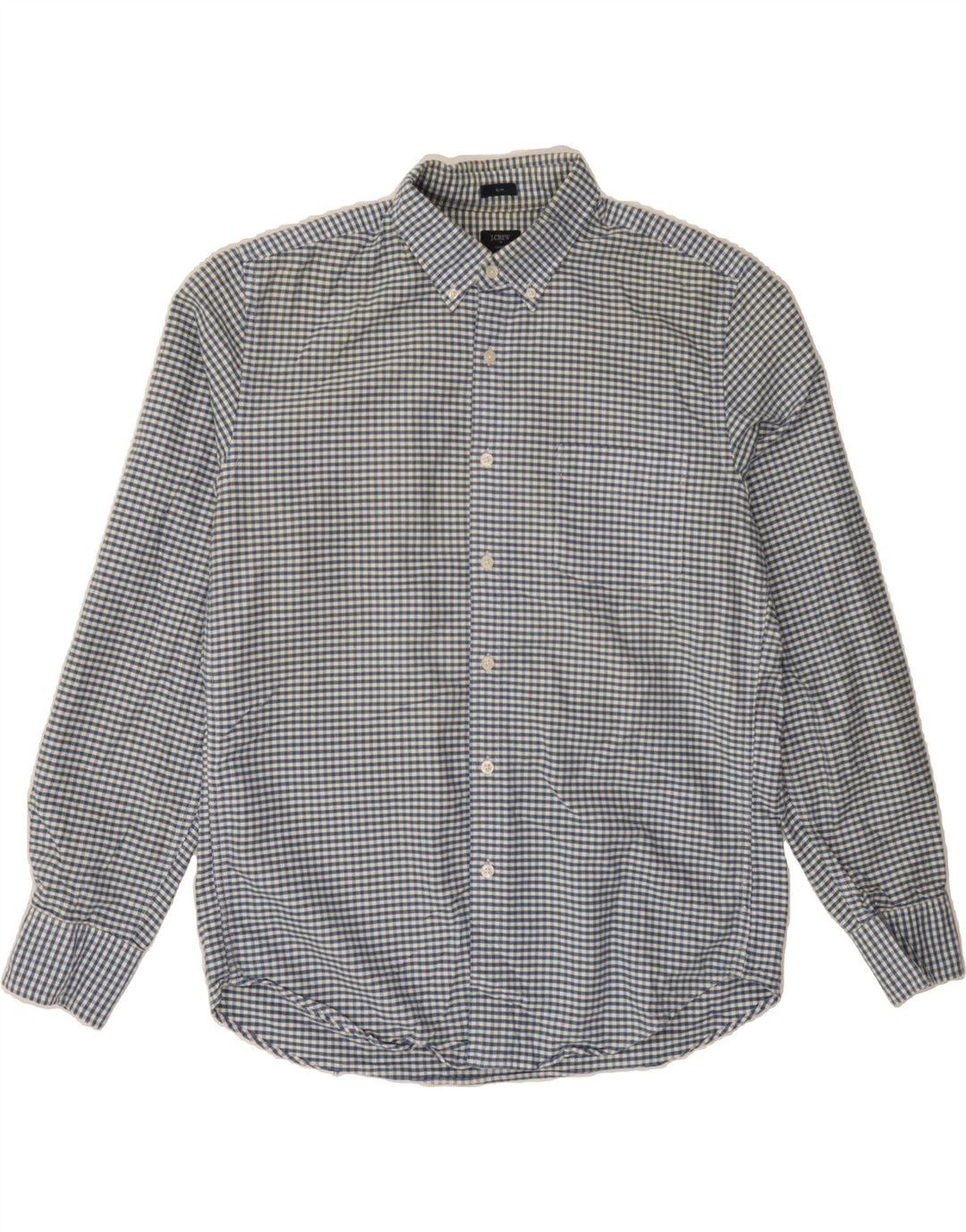 J. CREW Mens Slim Shirt Large Blue Gingham Cotton Vintage J. Crew and Second-Hand J. Crew from Messina Hembry 