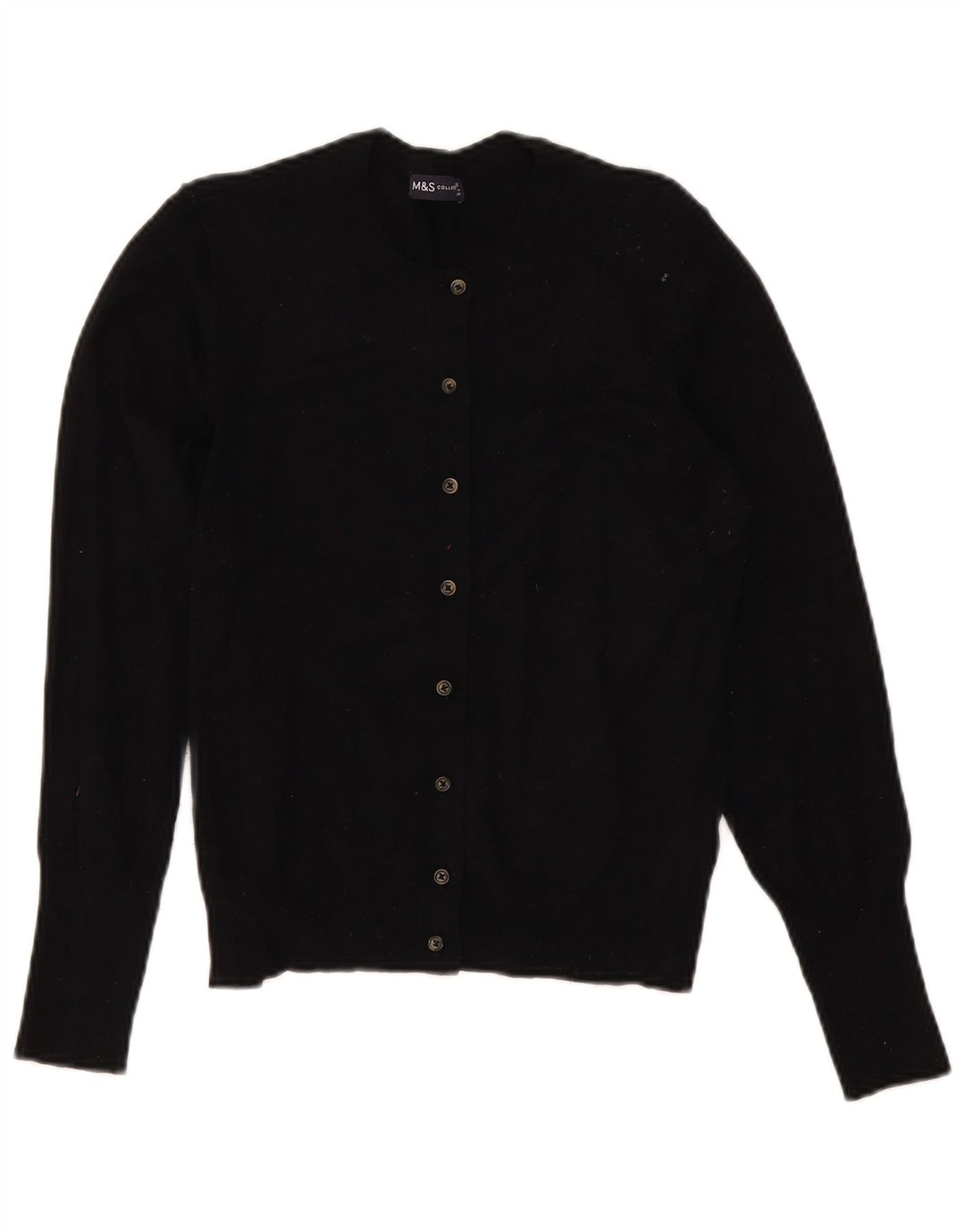 Marks & Spencer Dame Cardigan Sweater UK 12 Medium Black Viscose