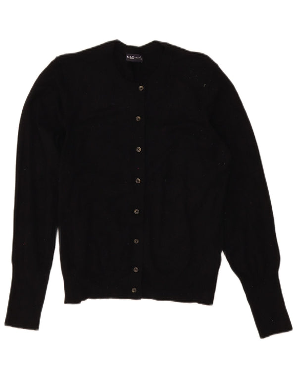 Marks & Spencer Dame Cardigan Sweater UK 12 Medium Black Viscose