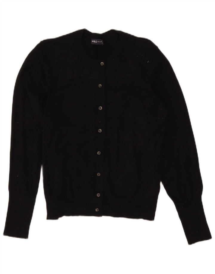 Marks & Spencer Dame Cardigan Sweater UK 12 Medium Black Viscose