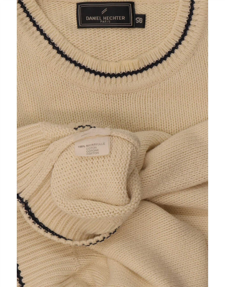 Daniel Hechter Herre Crew Neck Jumper Sweater IT 58 3XL Beige Bomuld