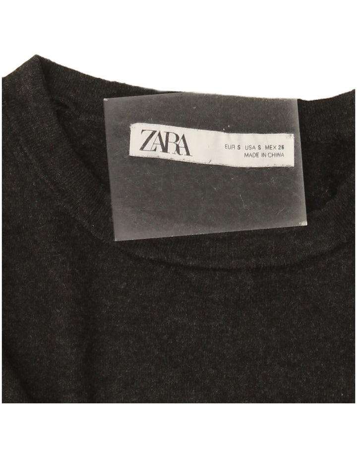 Zara Dame Boat Neck Jumper Sweater UK 10 Small Grey