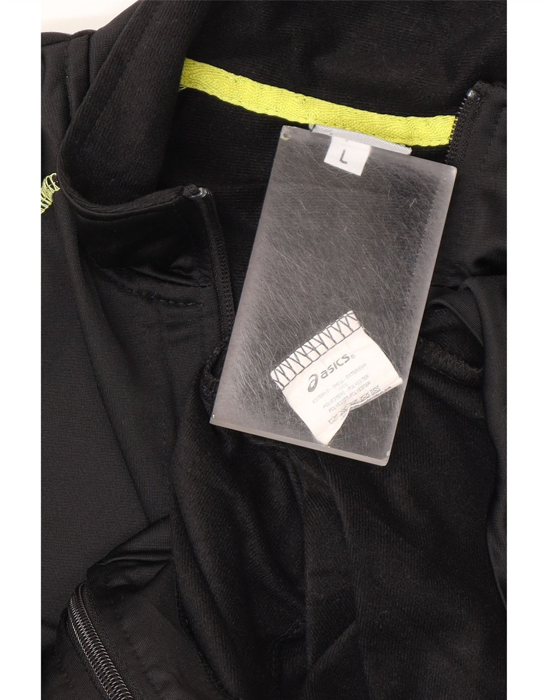 ASICS Womens Tracksuit Top Jacket UK 14 Large Black Polyester