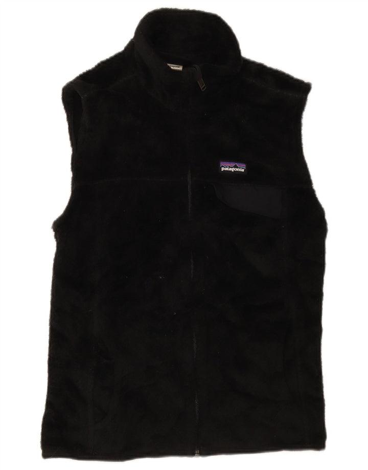 Patagonia Dame Fleece Gilet UK 12 Medium Sort Polyester