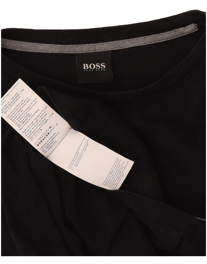 Hugo Boss Herre Top Langærmet Medium Sort Bomuld