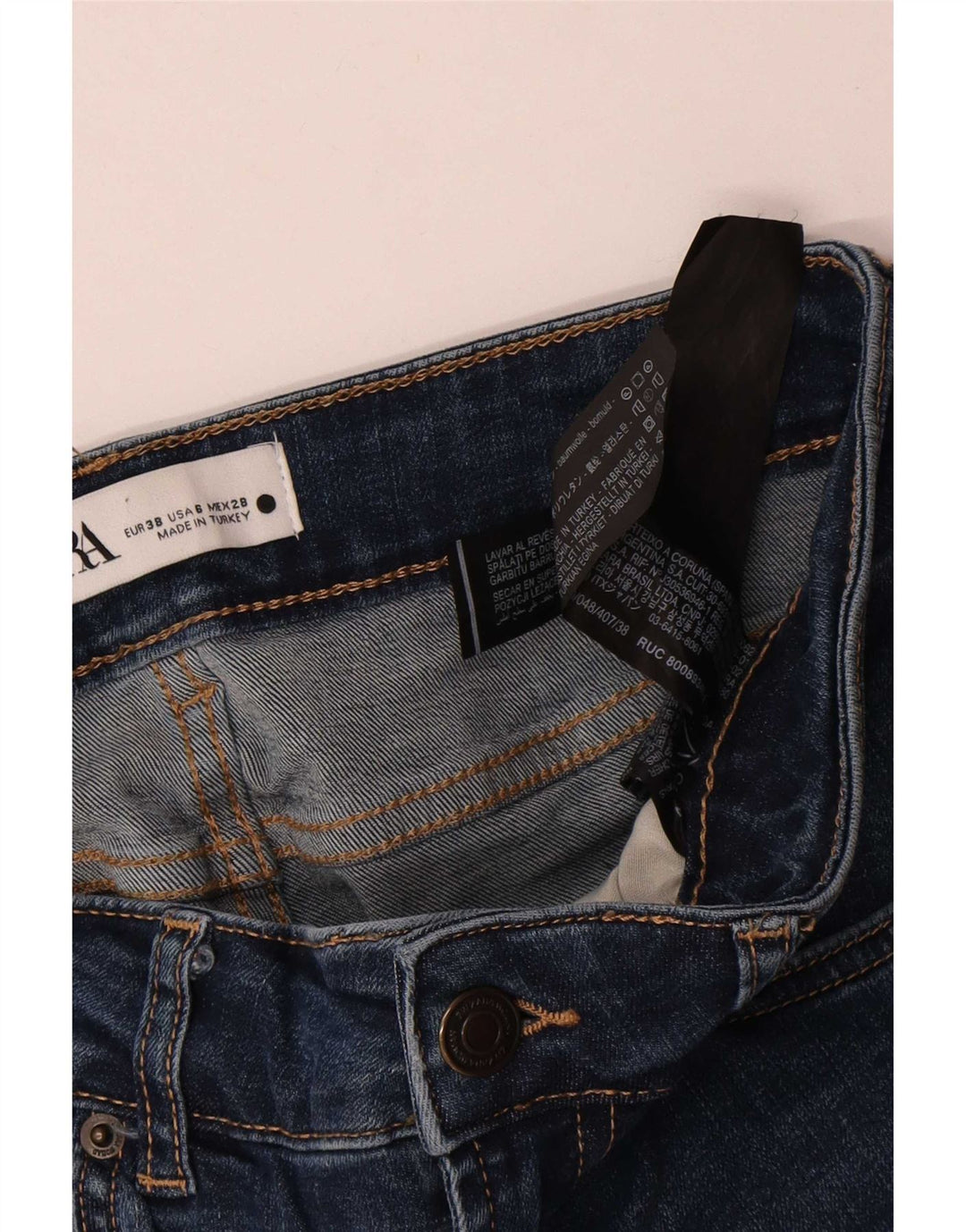 Zara Dame Bootcut Jeans EU 38 Small W28 L32 Marineblå Bomuld