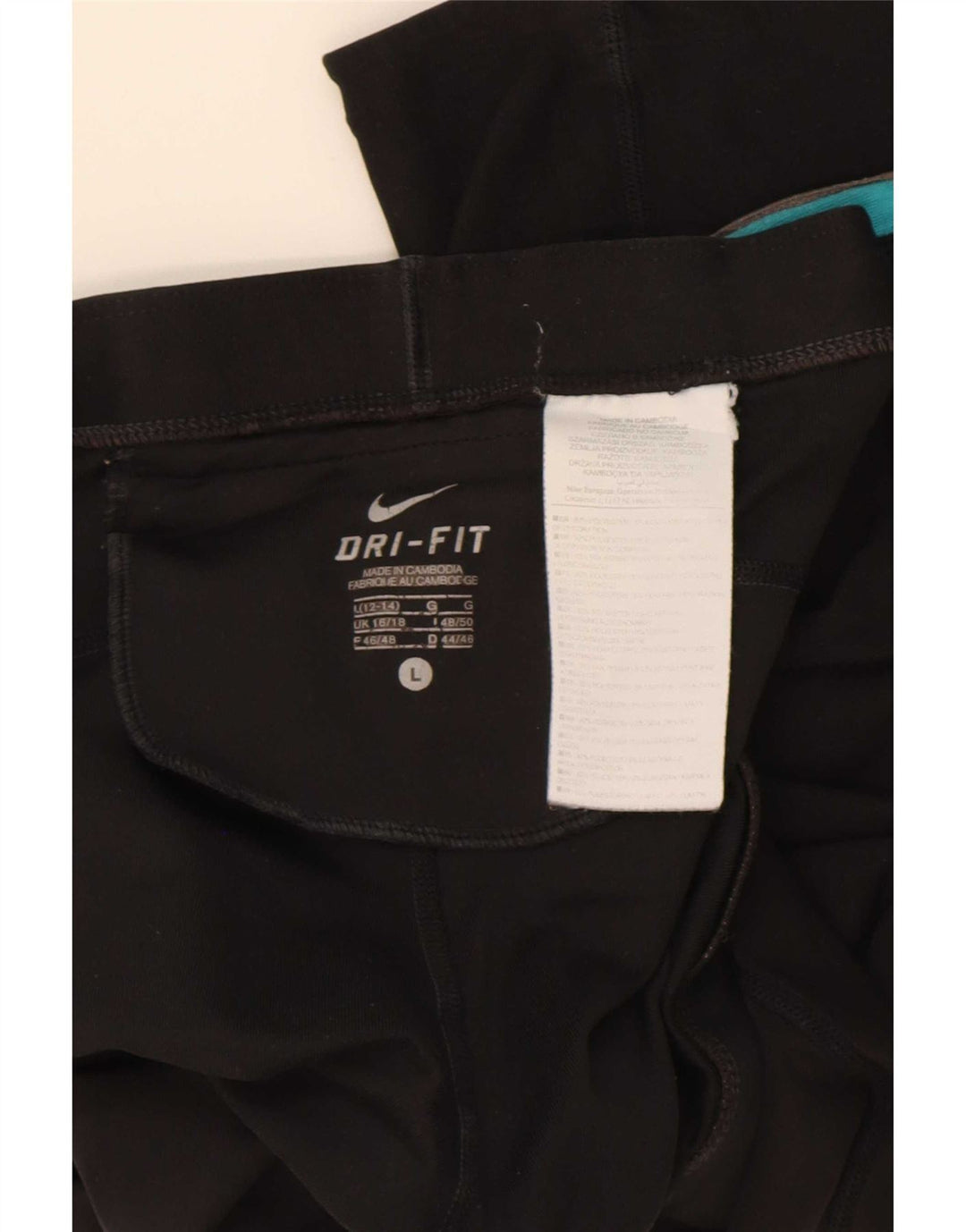 Nike Dame Dri Fit Capri Leggings UK 16/18 Large Black Polyester