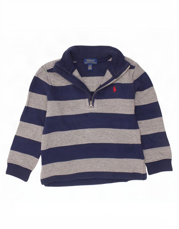 Polo Ralph Lauren drenge sweater med lynlåshals 3-4 år marineblå stribet