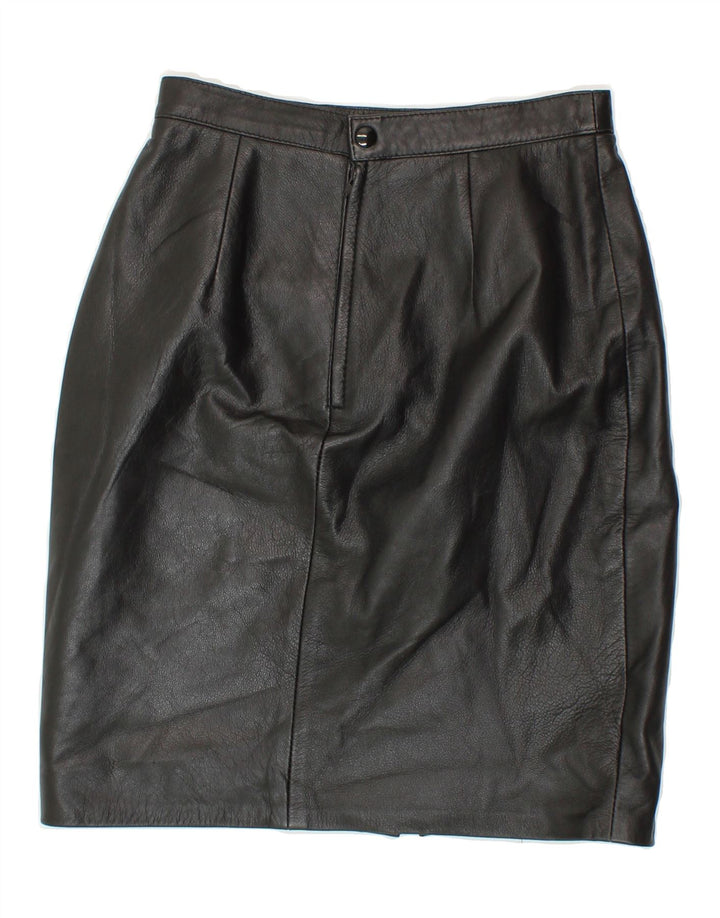 VINTAGE Womens Leather Skirt IT 40 Small W26 Black Vintage Vintage and Second-Hand Vintage from Messina Hembry 