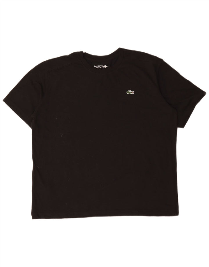Lacoste Herre Regular Fit T-Shirt Top Stor Sort Bomuld