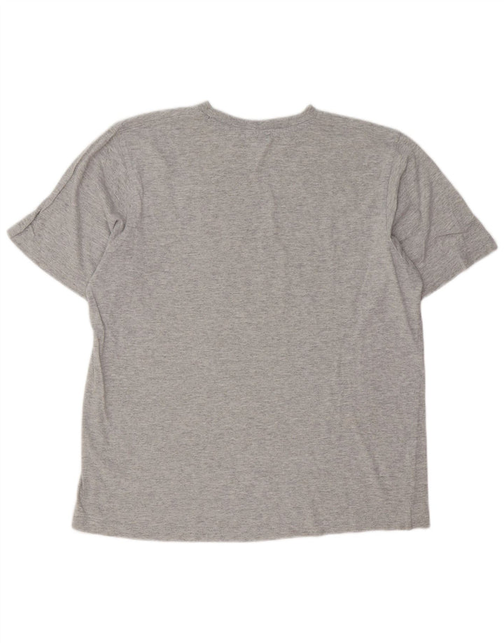 Coveri Herre grafisk T-shirt Top Medium Grey Flecked Bomuld