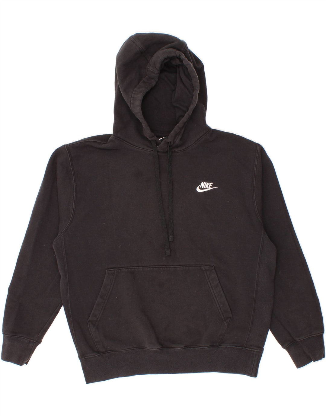 NIKE Womens Oversized Hoodie Jumper UK 10 Small Black Cotton Vintage Nike and Second-Hand Nike from Messina Hembry 