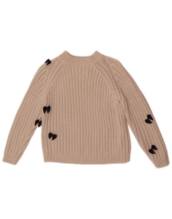 Zara Girls Turtle Neck Jumper Sweater 9-10 år Beige Akryl