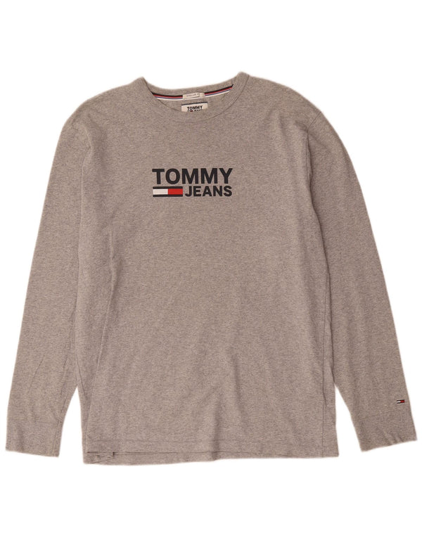 Tommy Hilfiger Herre Regular Fit Grafisk Top Langærmet Medium Grey Flecked