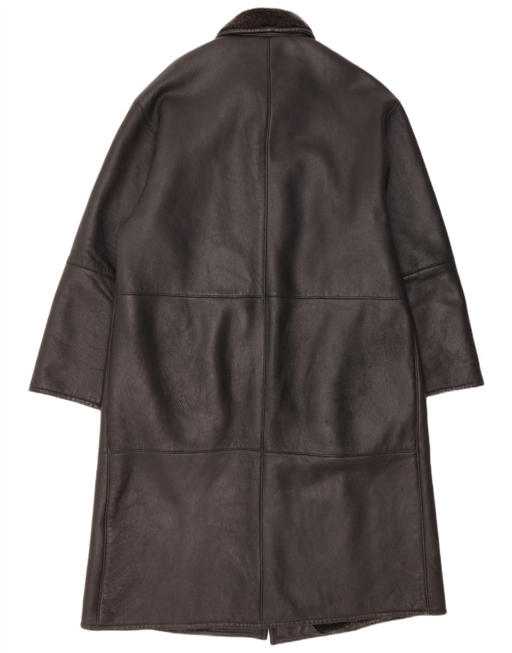 Bugatti Herre Shearling Overfrakke EU 56 3XL Sort Læder