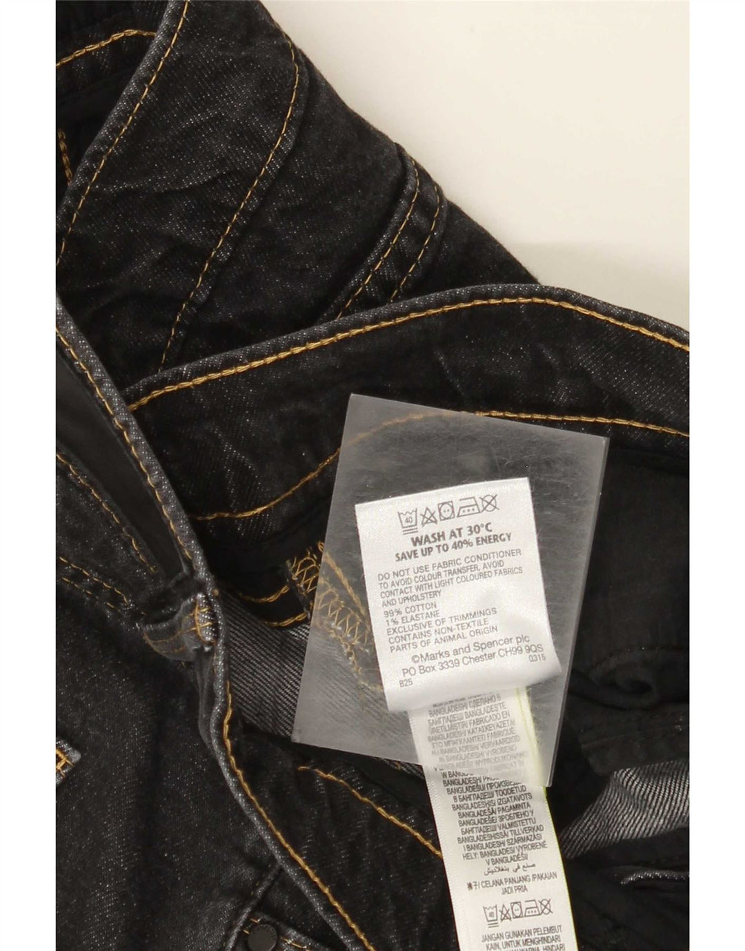 Marks & Spencer Herre Autograph Slim Jeans W34 L31 Sort Bomuld