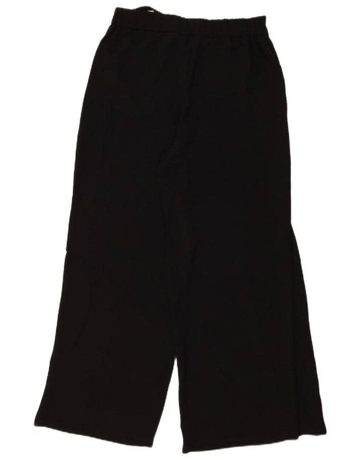 Zara kvinders brede ben Casual bukser store W30 L30 sort polyester