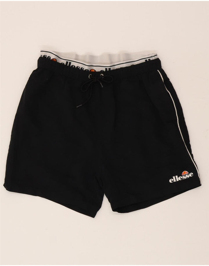 Ellesse Herre grafiske sportsshorts Medium Sort Colourblock Polyester