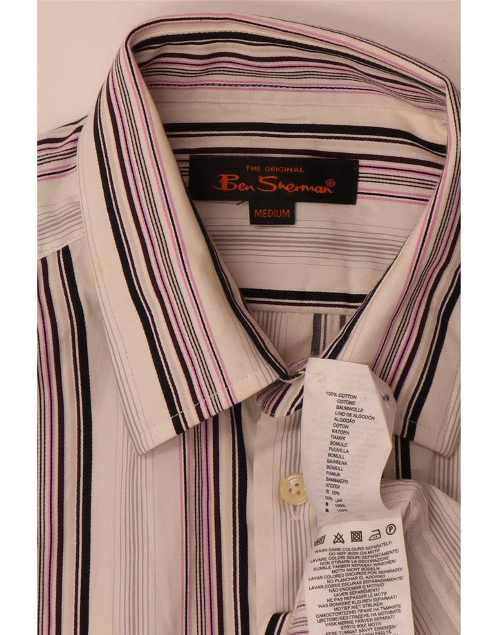Ben Sherman herreskjorte mellem hvid stribet bomuld