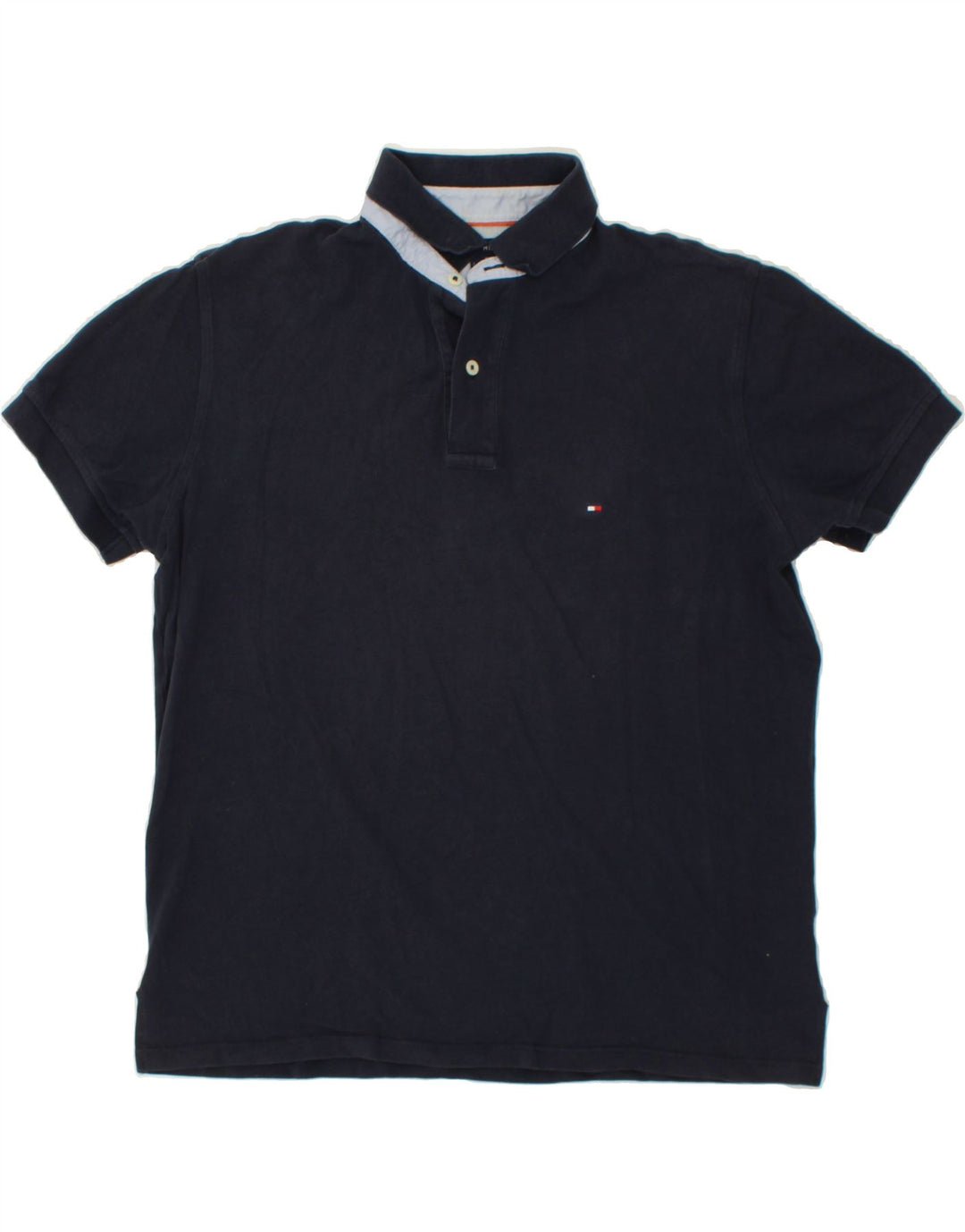 TOMMY HILFIGER Mens Polo Shirt Large Navy Blue Cotton Vintage Tommy Hilfiger and Second-Hand Tommy Hilfiger from Messina Hembry 