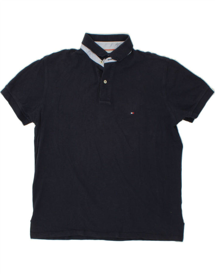 TOMMY HILFIGER Mens Polo Shirt Large Navy Blue Cotton Vintage Tommy Hilfiger and Second-Hand Tommy Hilfiger from Messina Hembry 