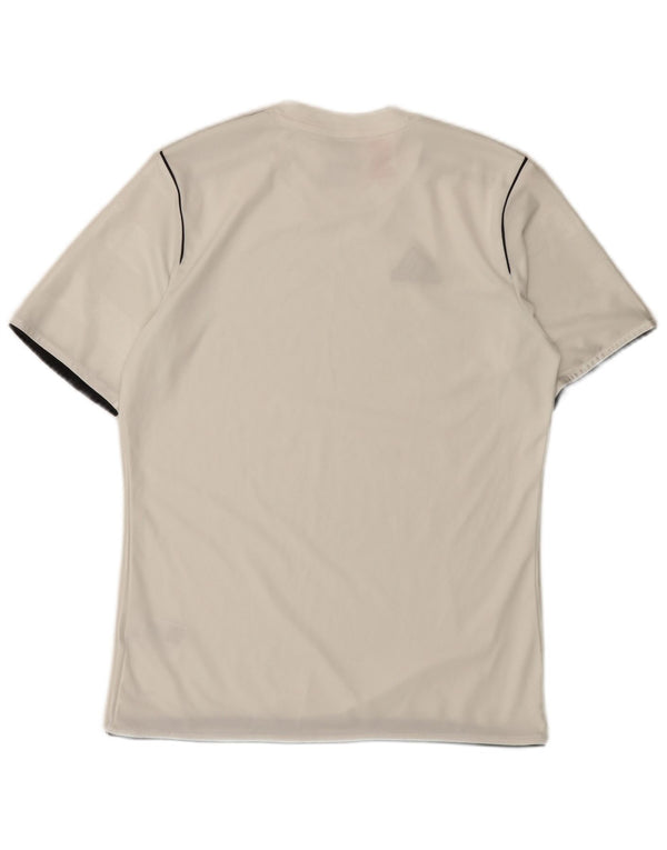 Adidas drenge Climalite T-shirt top 13-14 år XS hvidstribet polyester
