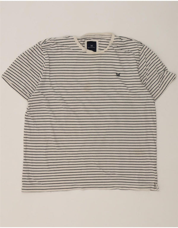 Crew Clothing Herre T-Shirt Top 2XL Hvidstribet bomuld
