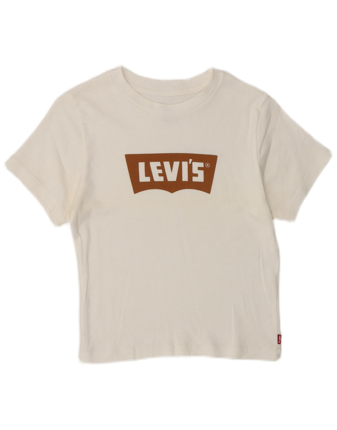 Levi's Womens Crop Grafisk T-Shirt Top UK 8 Small White