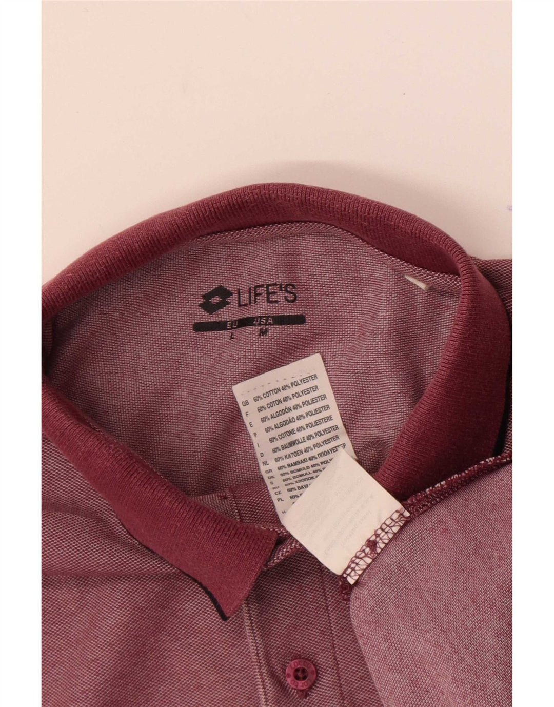 Lotto Herre poloshirt Medium Bourgogne bomuld