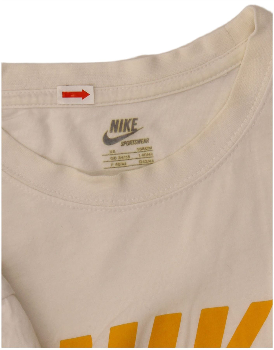 NIKE grafisk T-shirt top til mænd UK 34/35 XS hvid bomuld