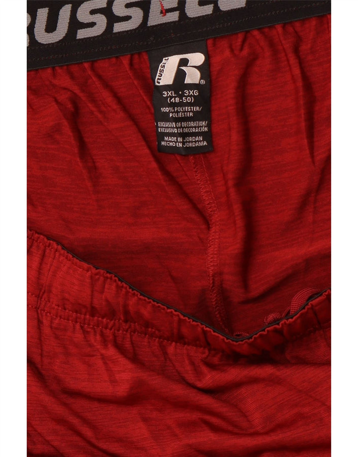 RUSSELL ATHLETIC Herre Dri-Power Sportshorts 3XL Rød Colourblock