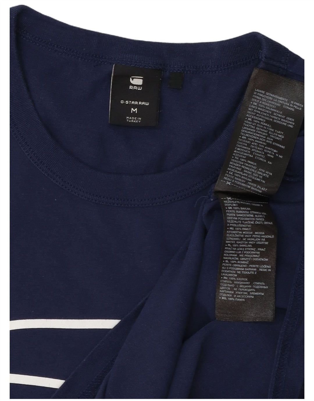 G-Star Herre grafisk T-shirt Top Medium Navyblå Bomuld