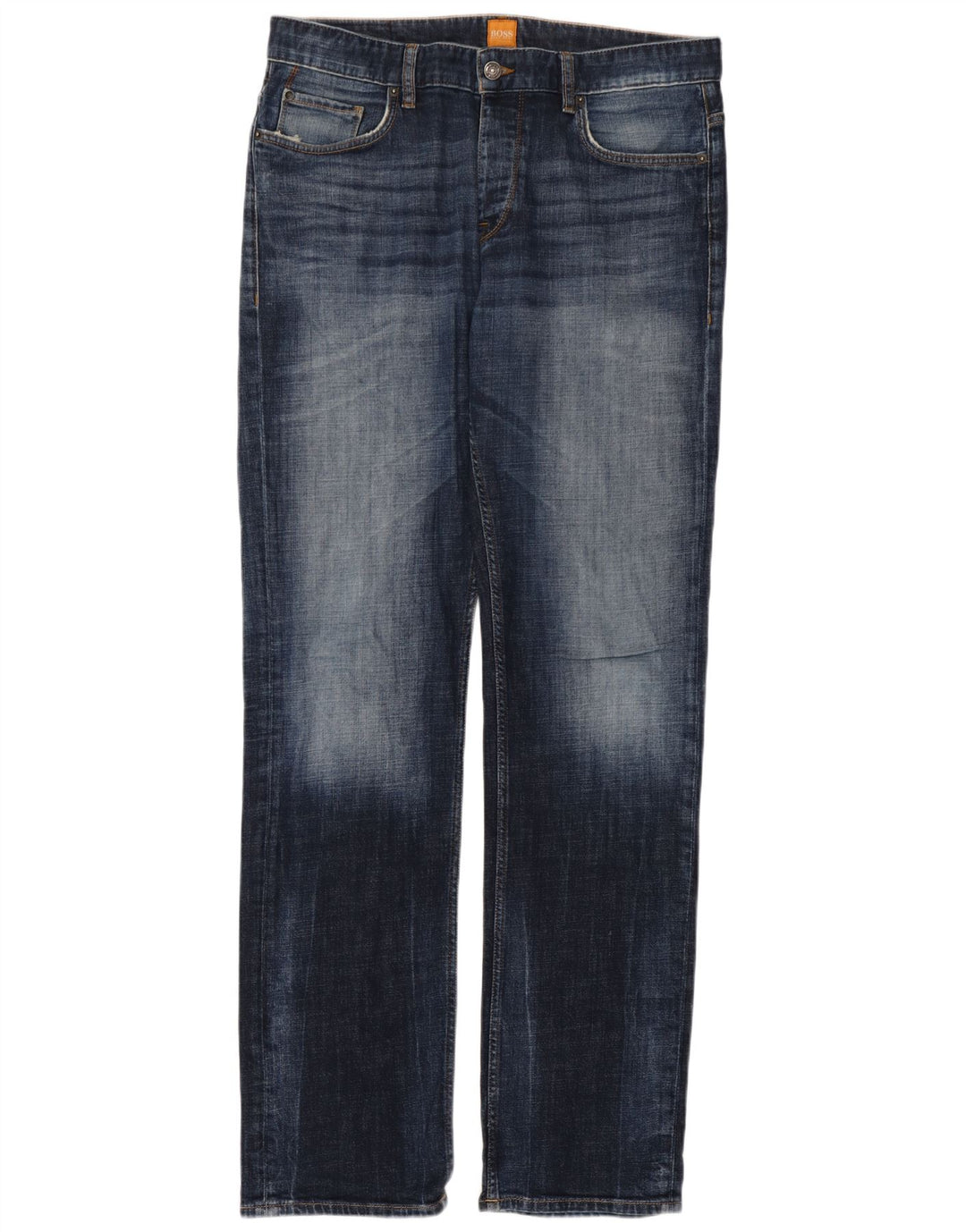 Hugo Boss Straight Jeans til mænd W34 L36 blå bomuld