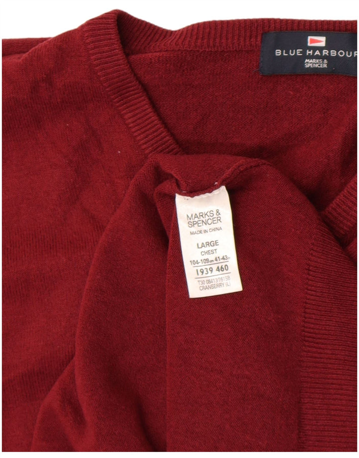 Marks & Spencer Herre V-hals sweater Stor rød akryl