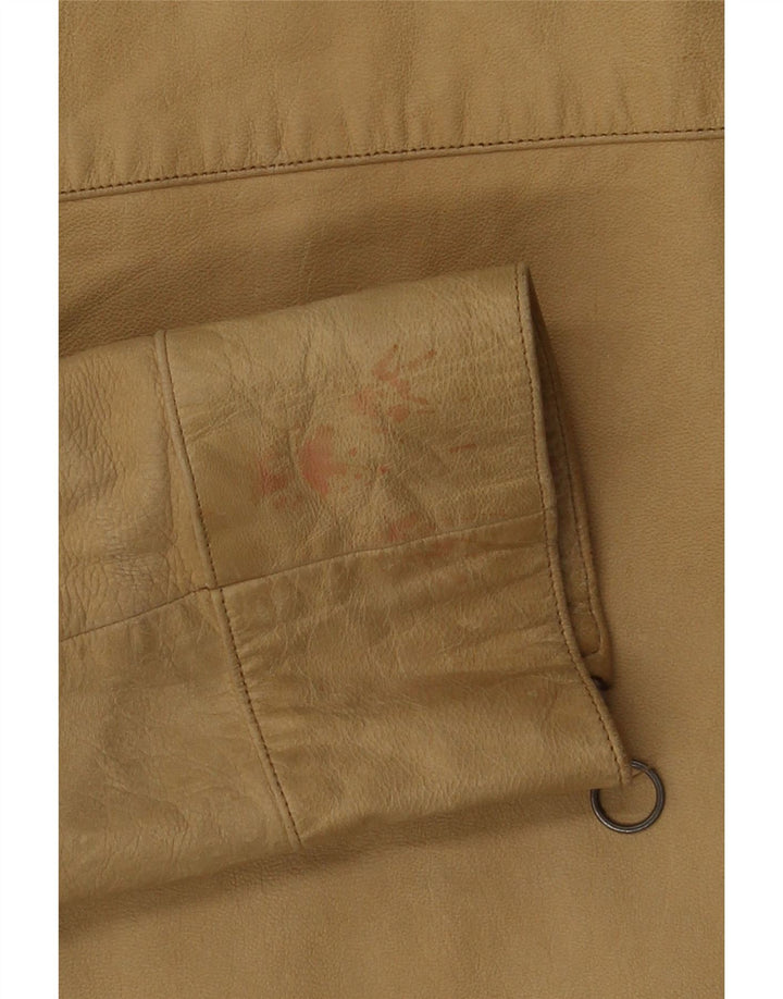 Conbipel Dame Læderjakke IT 42 Medium Beige Læder