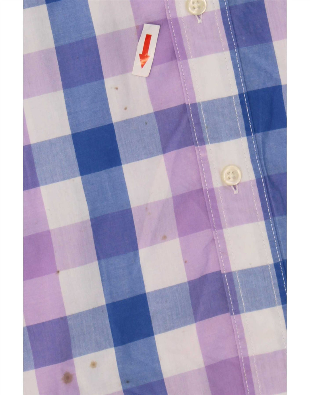 Chaps Herre let pleje kortærmet skjorte 2XL blå Gingham bomuld