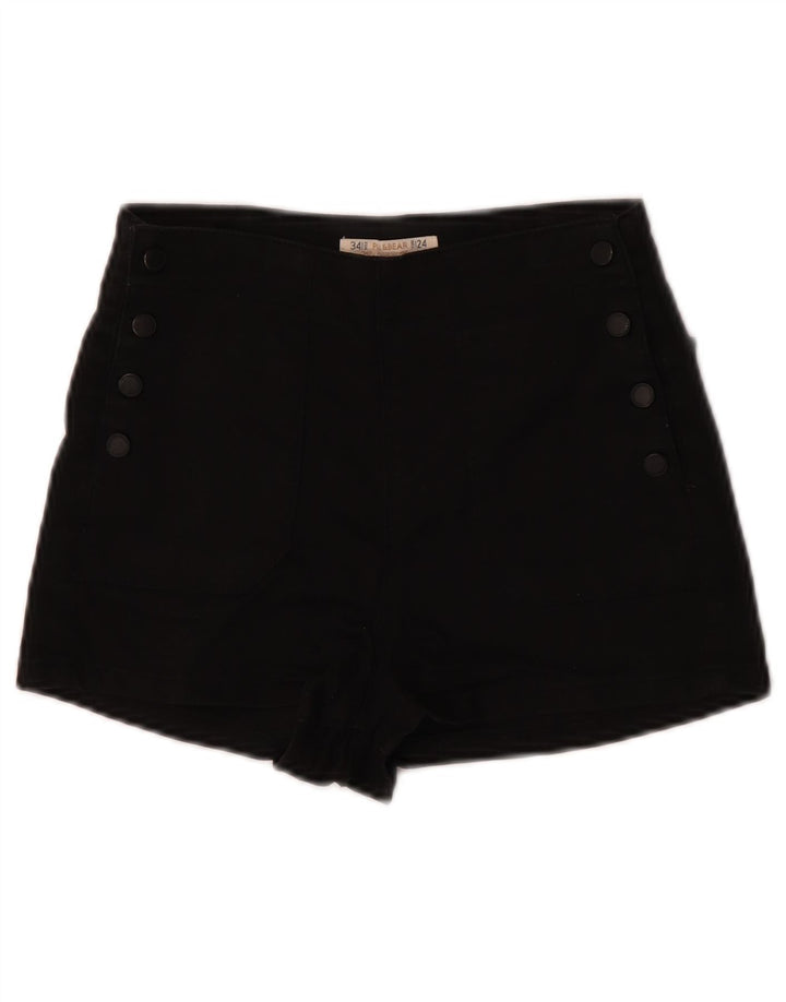Pull & Bear Dame Hot Pants EU 34 2XS W24 Sort Bomuld