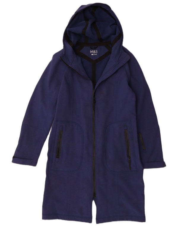Marks & Spencer Regnfrakke med hætte til kvinder UK 14 Medium Navy Blue