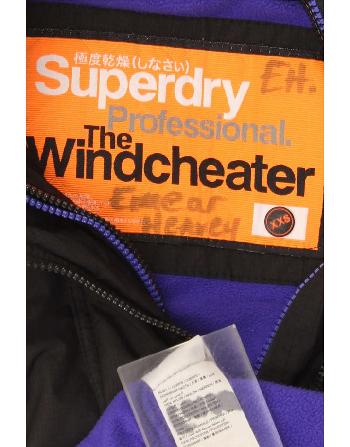 Superdry Womens The Windcheater Graphic Windbreaker Jacket UK 2 2XS Sort