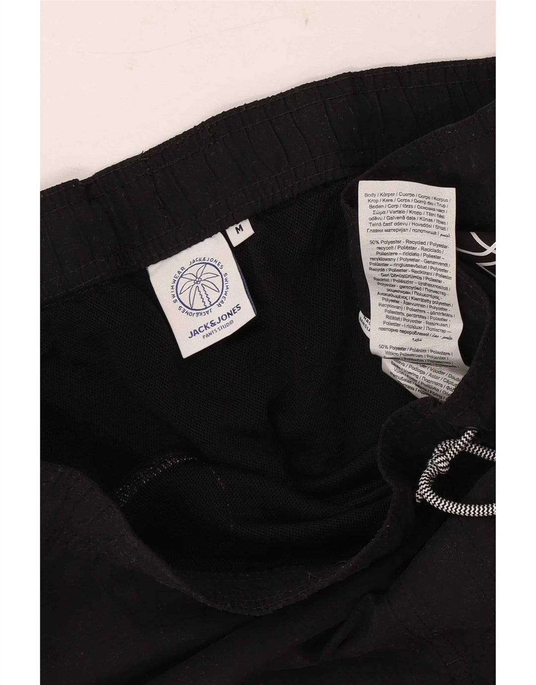 Jack & Jones Grafiske badeshorts til mænd mellem sort polyester