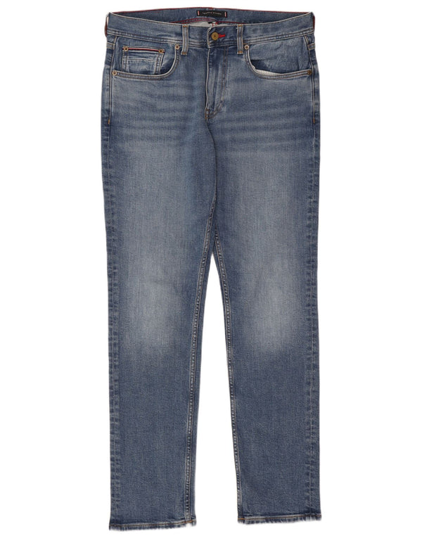 Tommy Hilfiger Herre Denton Straight Jeans W32 L30 Blå Bomuld