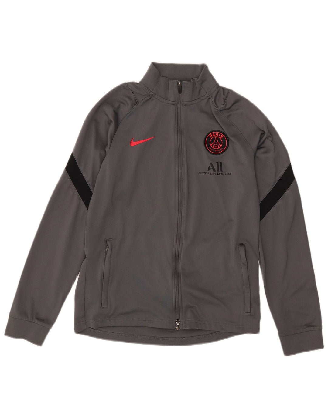 Nike Boys Paris Saint- Germain Træningsdragt Topjakke 12-13 år Stor Grå