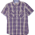 JACK & JONES Mens Short Sleeve Shirt Medium Purple Check Cotton Vintage Jack & Jones and Second-Hand Jack & Jones from Messina Hembry 