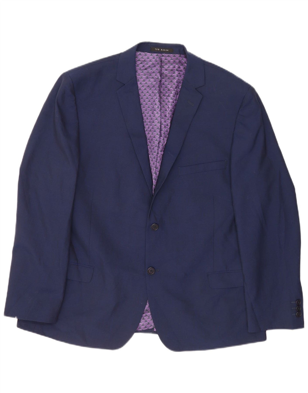 Ted Baker Herre 2 Button Blazer Jacket UK 46 3XL Navy Blue Wool
