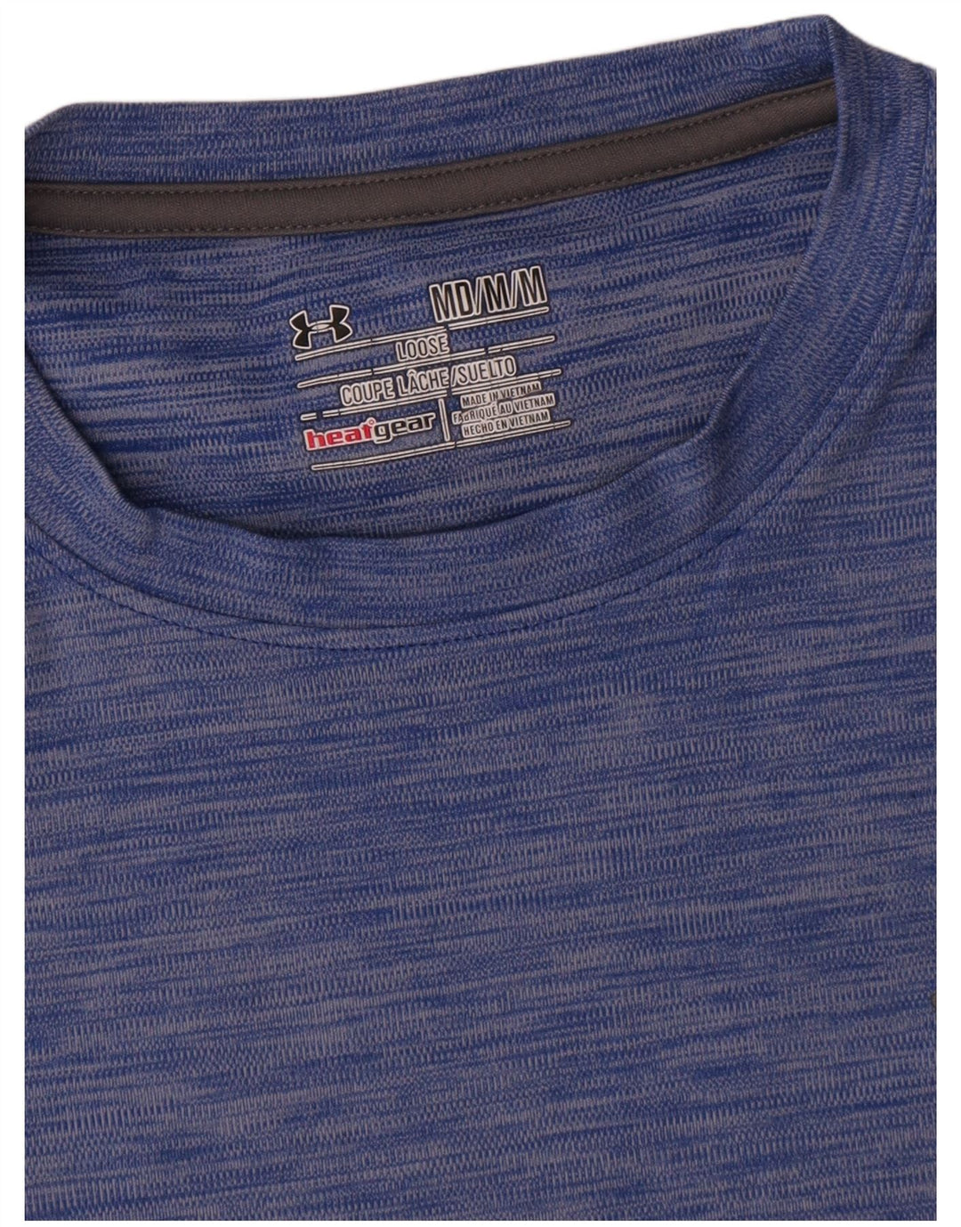 Under Armour Herre Heat Gear T-Shirt Top Medium Blue Flecked Polyester
