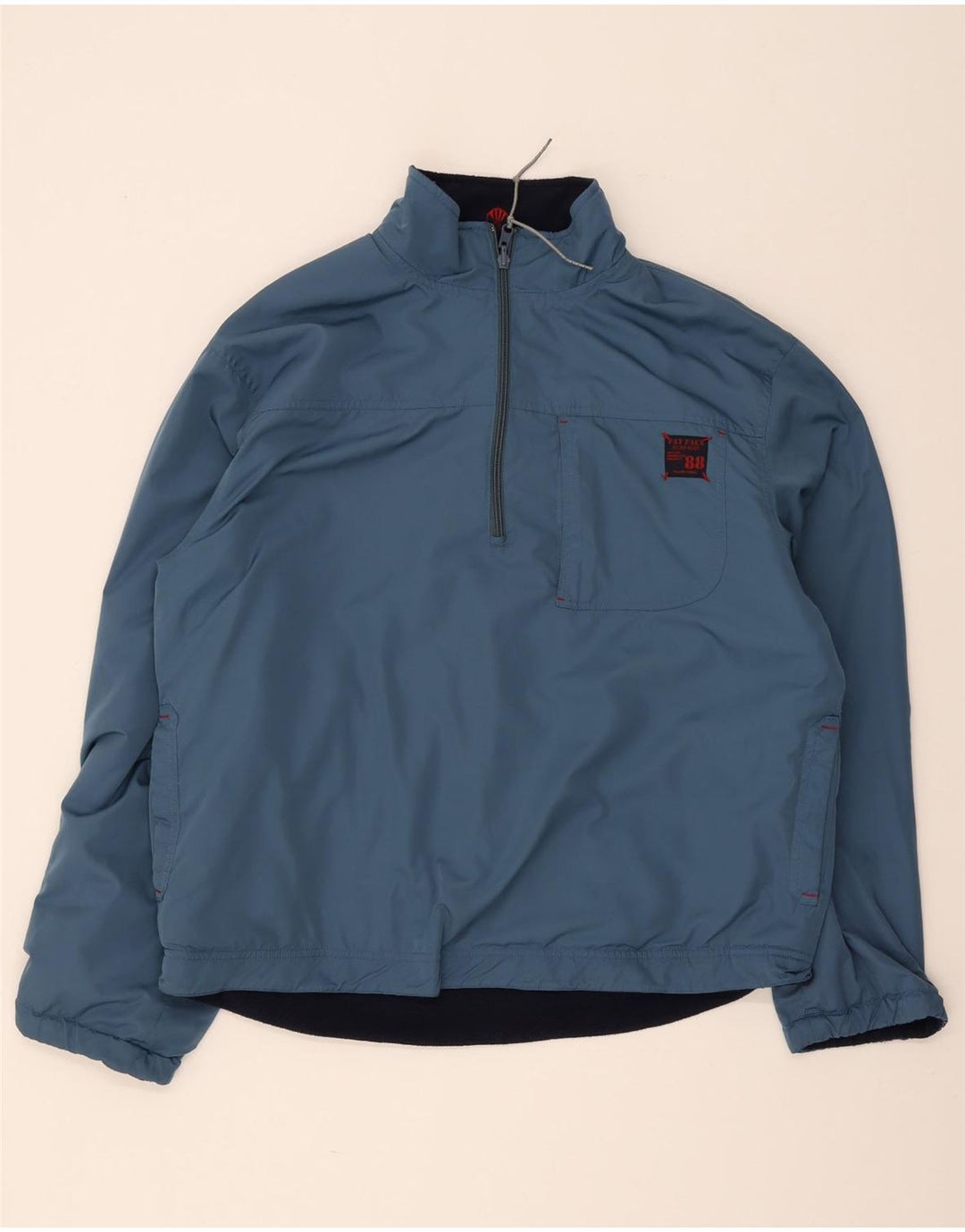 Fedt ansigt herre lynlås hals Vendbar fleece jumper medium marineblå polyester
