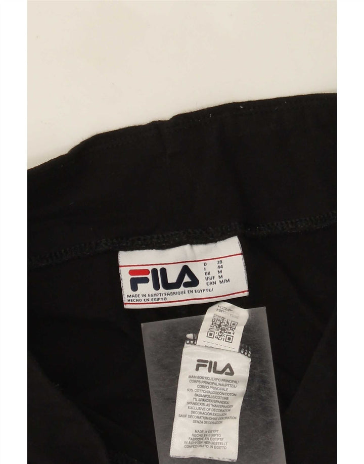 Fila Womens Grafisk Crop Leggings UK 12 Medium Black Bomuld