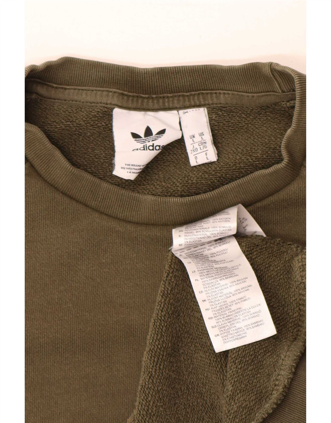 Adidas Sweatshirt til mænd, stor Khaki Bomuld